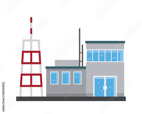 Modern Flat Commercial Business Building - Radio Station