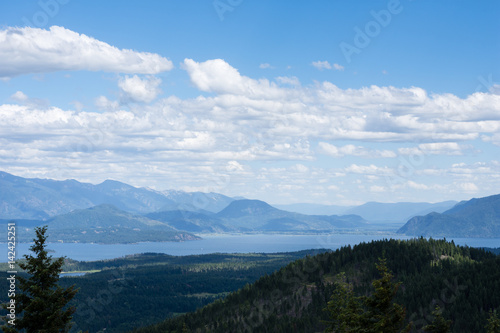 View of Lake Pend Oreille from the top of the mountain near Sandpoint, Idaho