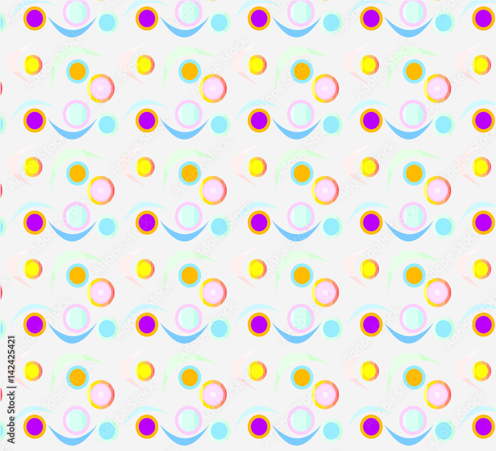 Background of abstract circles and half-moons of different colors for textiles Background of abstract circles and half-moons of different colors for textiles