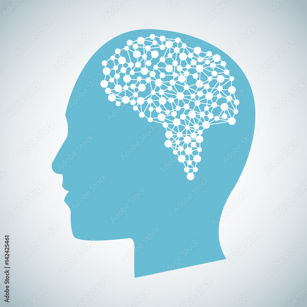 human head brain think function vector illustration eps 10 human head brain think function vector illustration eps 10