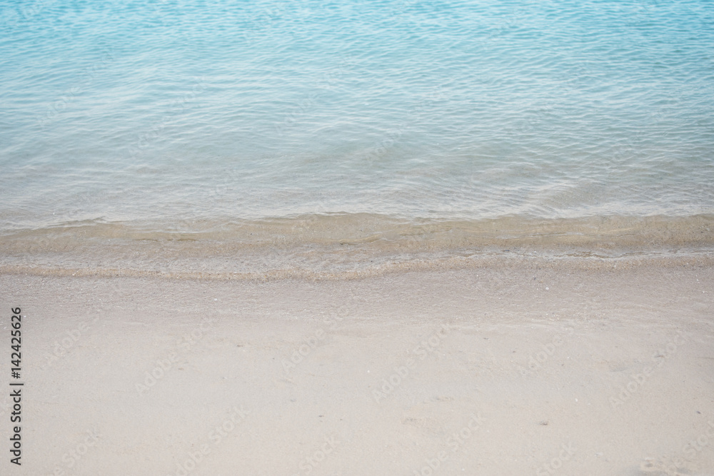 Clear blue water and gentle in the tropical beach for summer relaxation.
