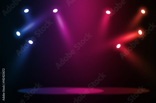The concert on stage background with flood lights 
