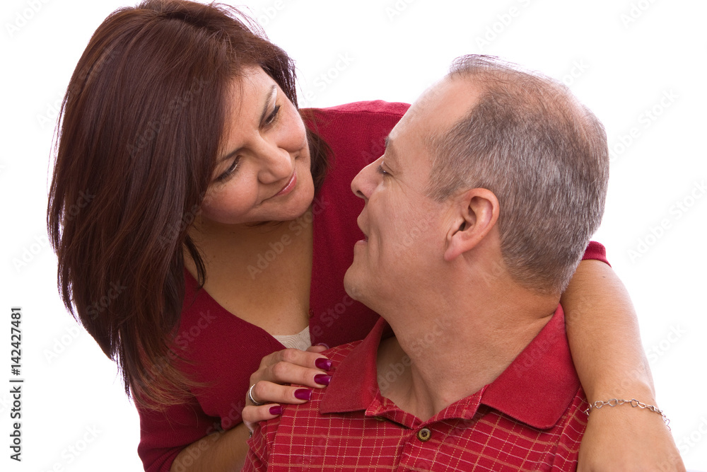 Loving couple hugging isolated on a white background. Loving couple hugging isolated on a white background.