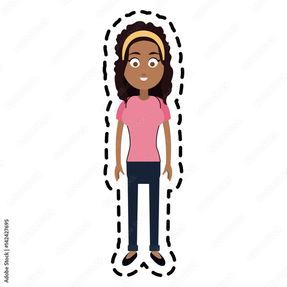 happy dark skin young pretty woman cartoon icon image vector illustration design happy dark skin young pretty woman cartoon icon image vector illustration design
