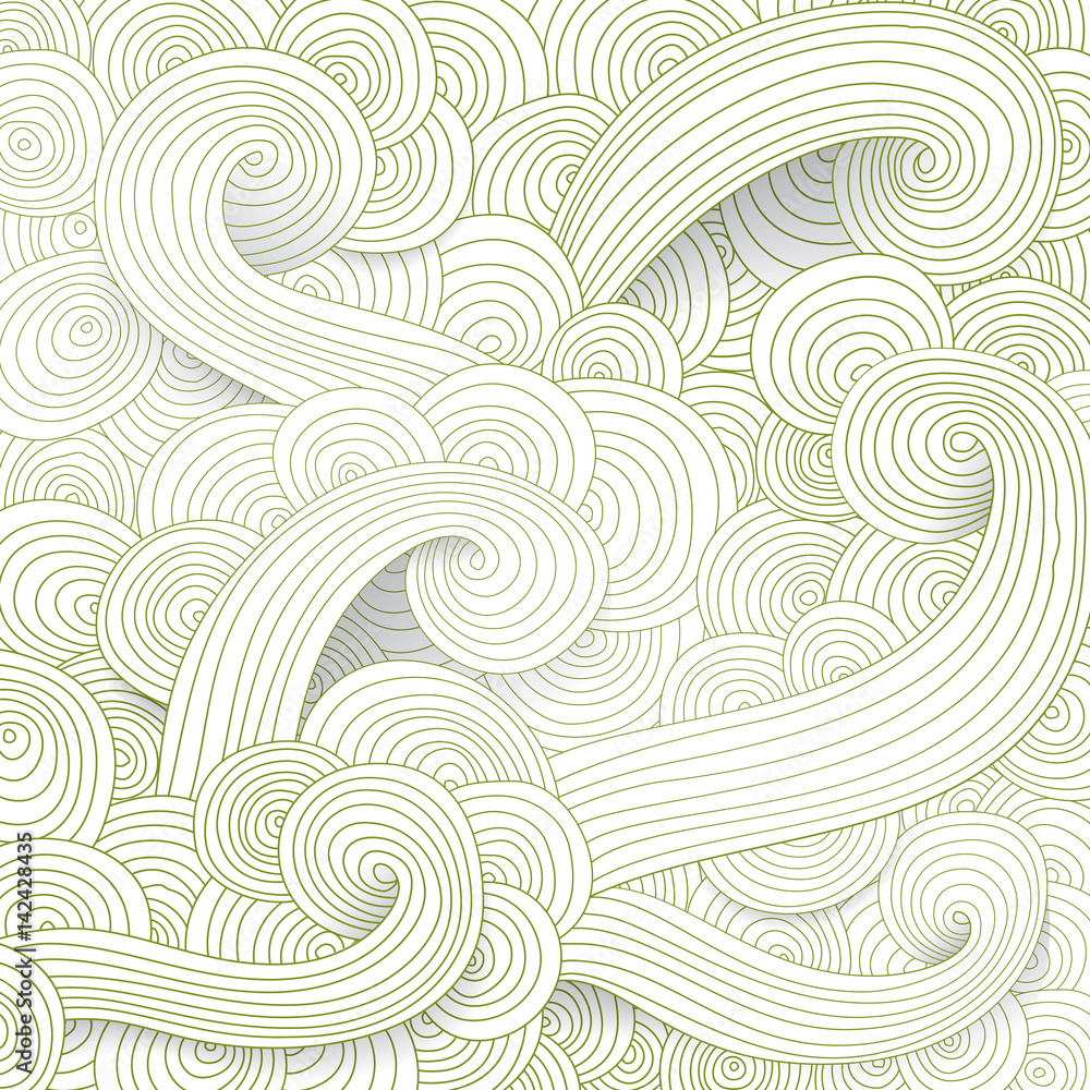 Fototapeta premium Tangled pattern, waves background. Abstract hand-drawn ornament, illustration