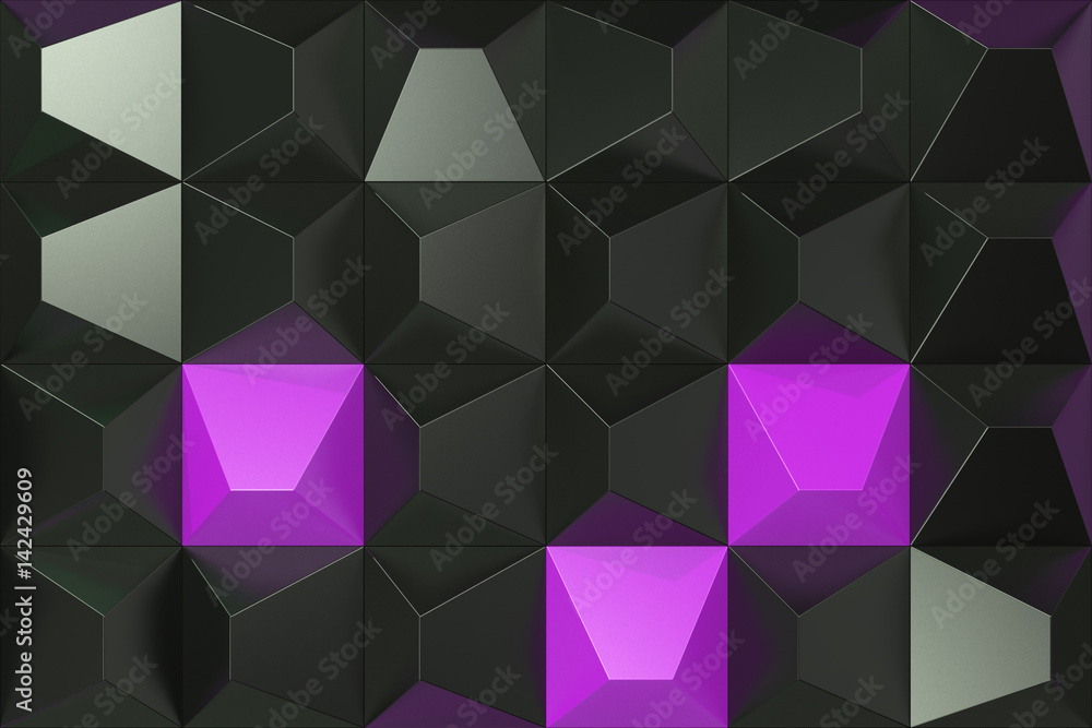 Pattern of black and violet pyramid shapes Pattern of black and violet pyramid shapes