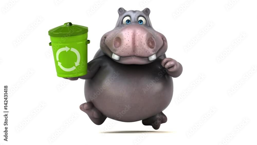 Fun hippo running - 3D Animation Fun hippo running - 3D Animation
