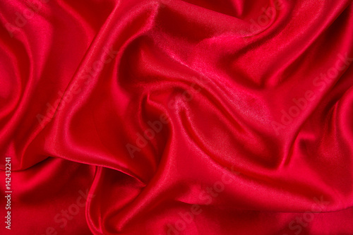 Red cloth waves background texture.Red cloth background.Red cloth texture