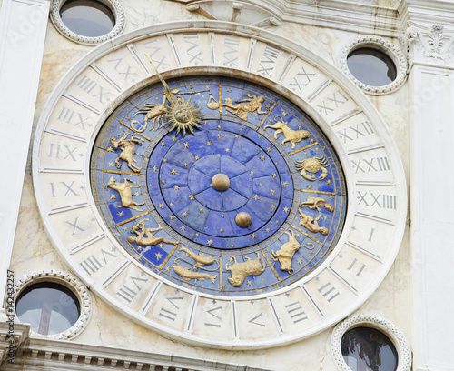 The clock face of the St. Mark   s Clocktower  the north side of the Piazza San Marco  Venice  Italy  Europe  