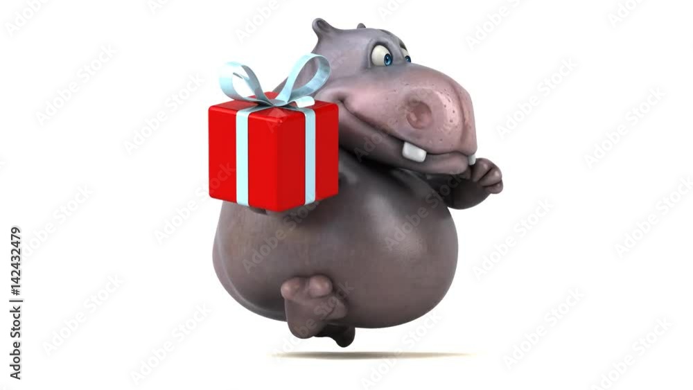 Fun hippo running - 3D Animation Fun hippo running - 3D Animation