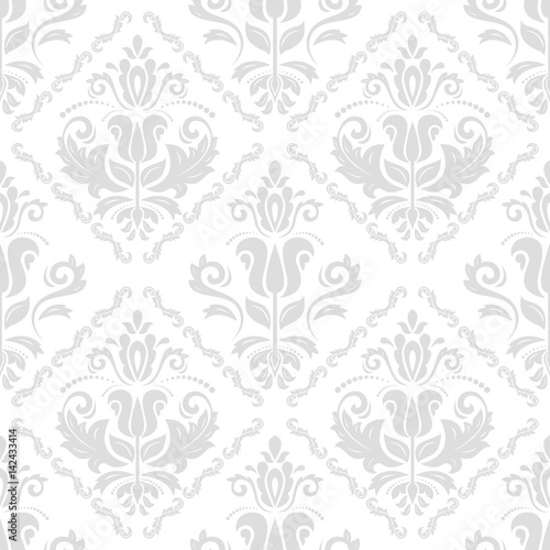 Damask classic light pattern. Seamless abstract background with repeating elements