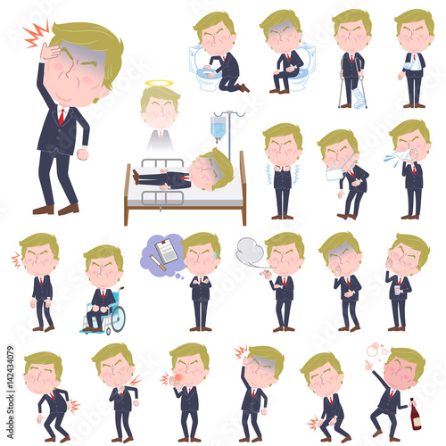 Blond hair suit style Old man sickness