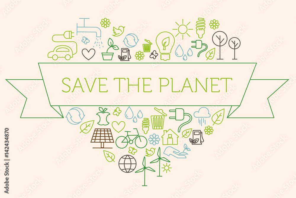 Save the planet, Ecology, Banner
