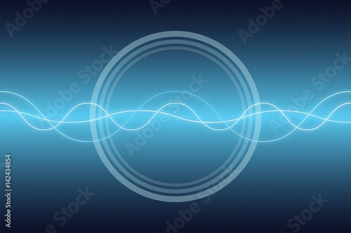 Abstract wave background in green and blue color.