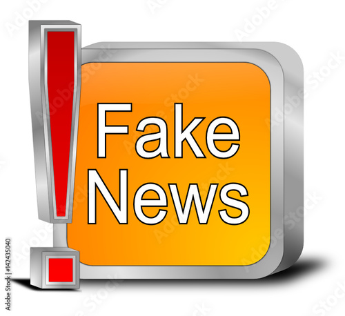 Fake News button - 3D illustration