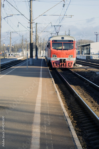 Old passenger train, red
