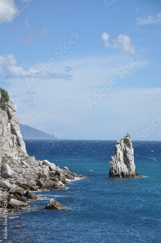 Rock in the blue ocean