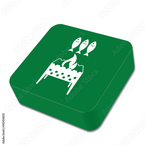 Grilled fish icon. Vector illustration