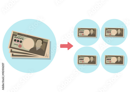 イラスト素材　お金　分割払い