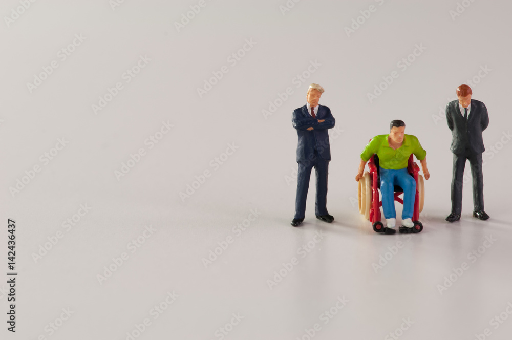 Geschäftsmänner, Mann im Rollstuhl, Gleichheit, Freisteller Geschäftsmänner, Mann im Rollstuhl, Gleichheit, Freisteller