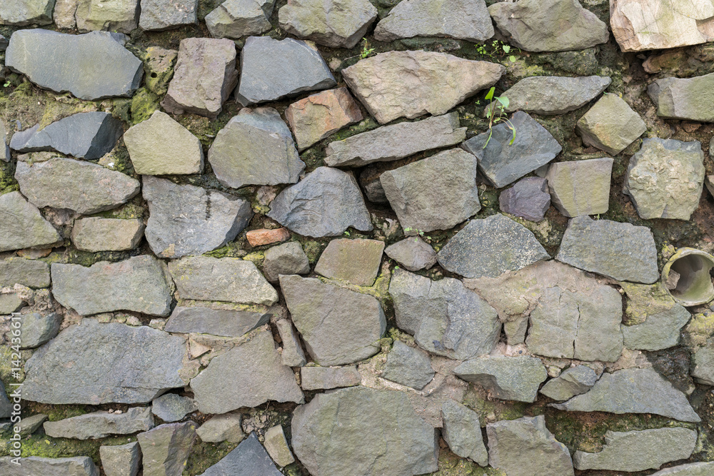 Fototapeta premium Old and broken brick wall. Grunge texture background.