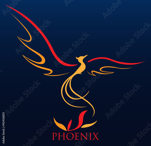 vector illustration of a phoenix, a mythical bird known for its long life and its ability to regenerate or be reborn