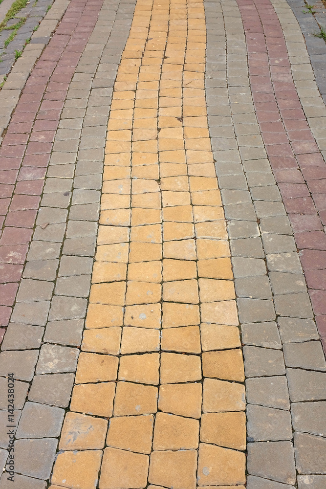 Fototapeta premium Colorful Stone pathway in the park
