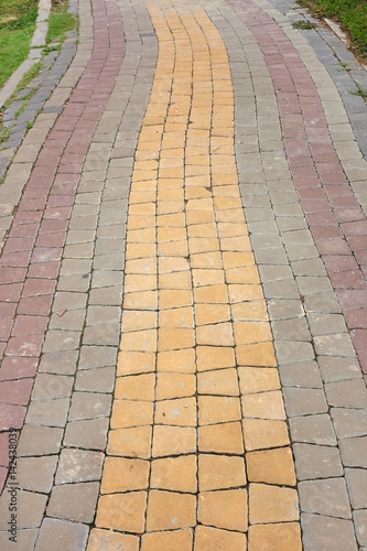 Colorful Stone pathway in the park