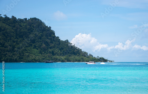 Clear water island on Andaman ocean the unseen beach in Thailand called Lipe island