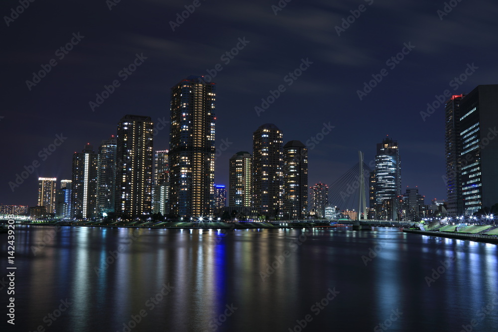 Naklejka premium Tokyo night view