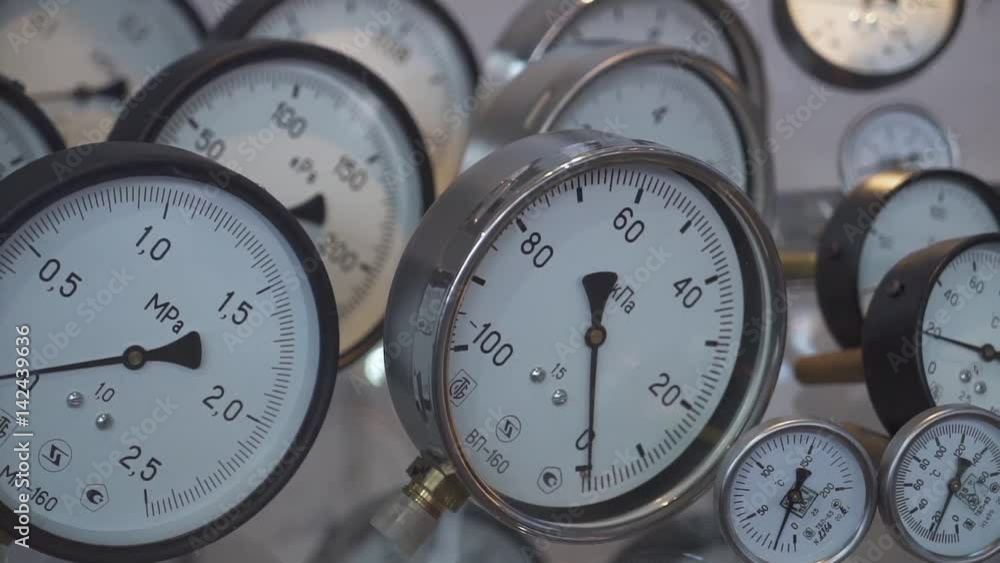 Manometers, water pressure measuring devices. Close-up.
Manometers, water pressure measuring devices. Close-up.