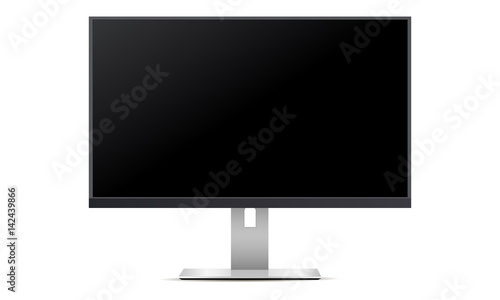 TV screen with black screen. Mockup monitor allow you to display your designs and layouts into a digital device showcase. Vector illustration photo