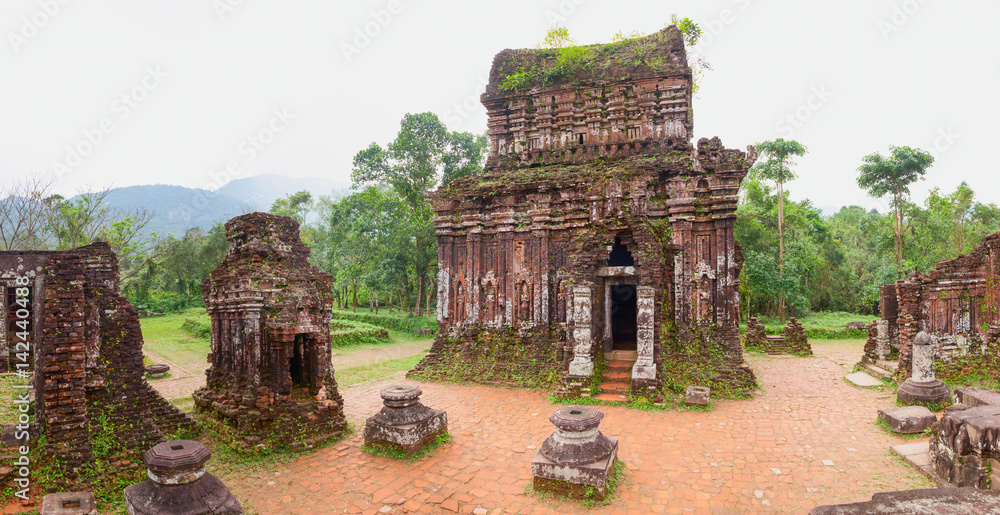 Panoramic view of My Son sanctuary in Quang Nam, Vietnam Panoramic view of My Son sanctuary in Quang Nam, Vietnam