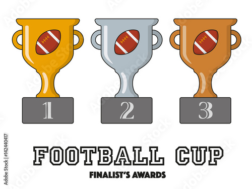 Football Cup Finalists Awards in Gold, Silver and Bronze