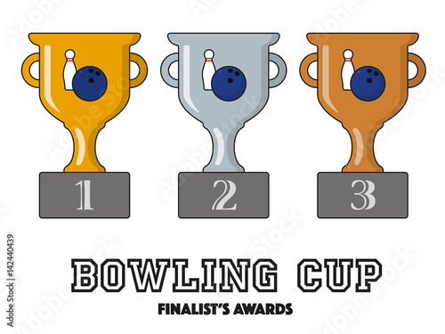 Bowling Cup Finalists Awards in Gold, Silver and Bronze