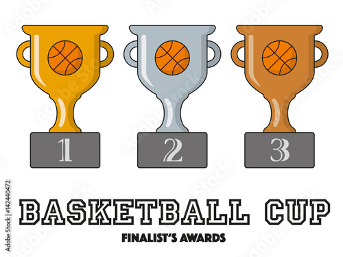 basketball Cup Finalists Awards in Gold, Silver and Bronze