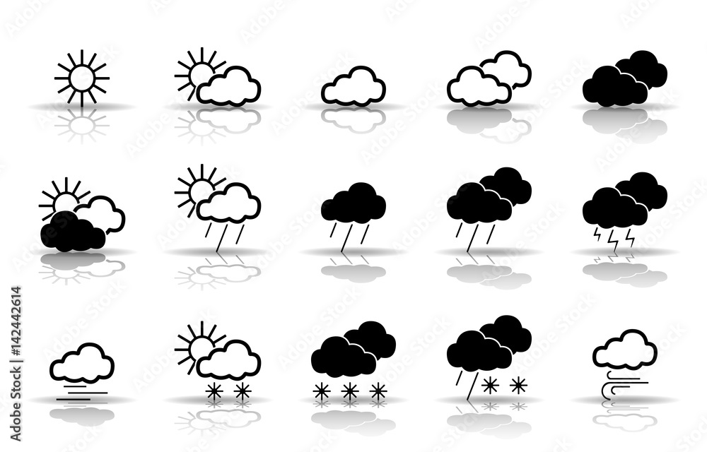 Wetter - Icon-Set (Schwarz) Wetter - Icon-Set (Schwarz)