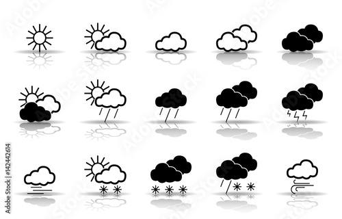 Wetter - Icon-Set (Schwarz)