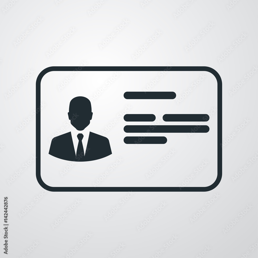 Icono plano carnet identidad en fondo degradado vector de Stock | Adobe ...