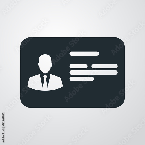Icono plano carnet de identidad en fondo degradado