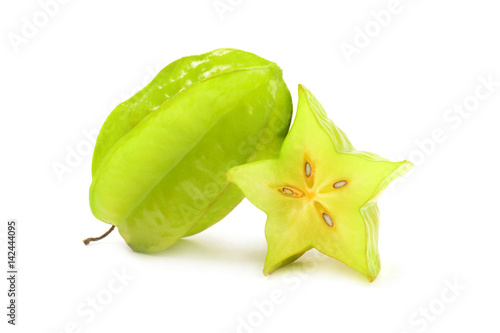 Carambola isolated on a white cutout photo