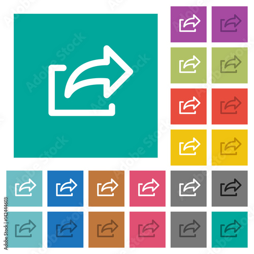 Export symbol square flat multi colored icons