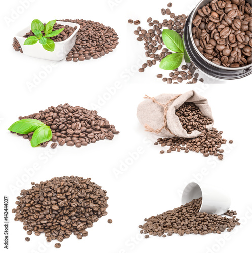 Set of coffee isolated on a white background cutout