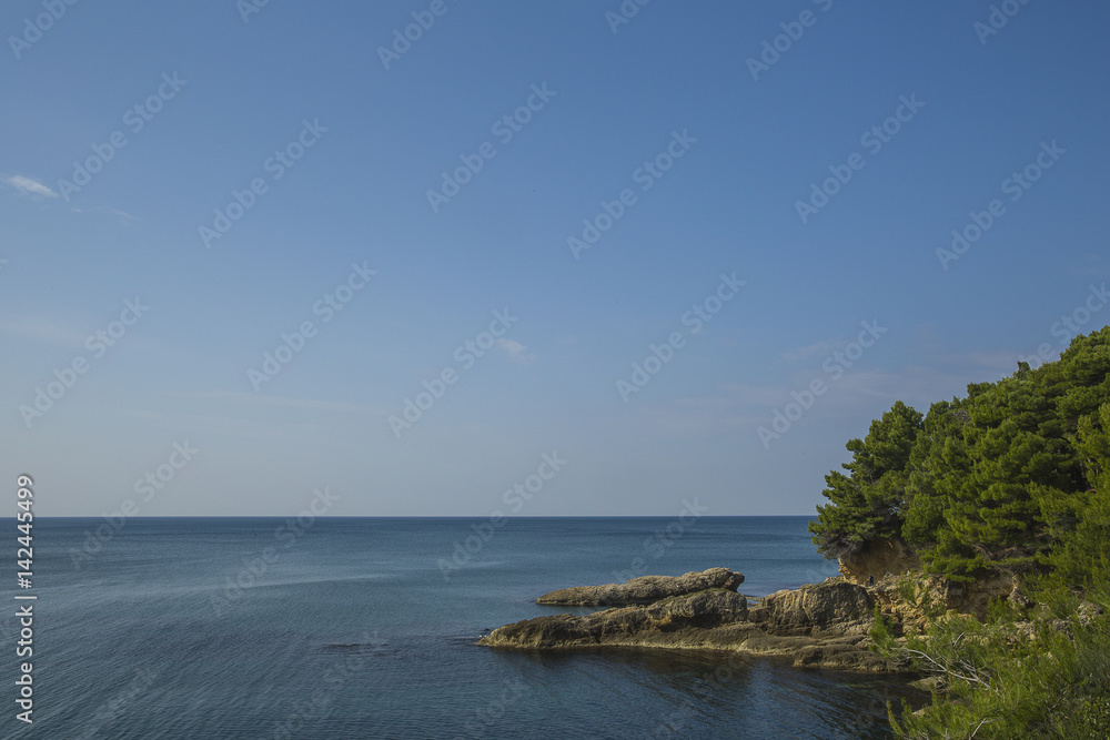 Montenegro. There are many cosy coves on the Mediterranean Sea coast Montenegro. There are many cosy coves on the Mediterranean Sea coast