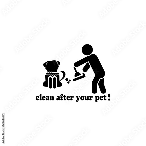 Clean after pet vector  icon.
