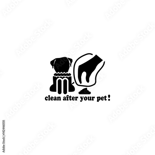 Clean after pet vector  icon.