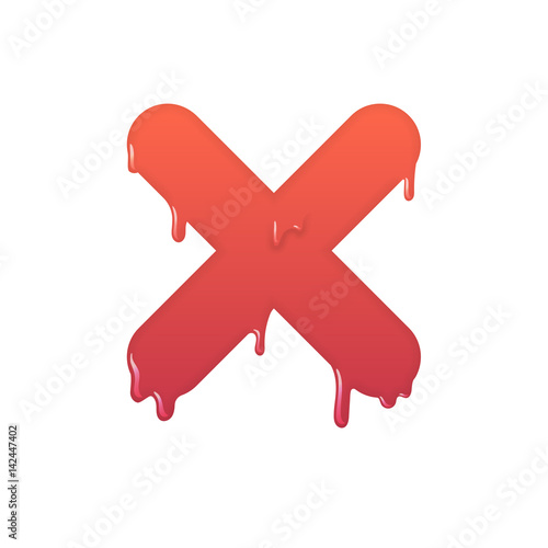 Melting deny icon. Negative answer symbol illustration