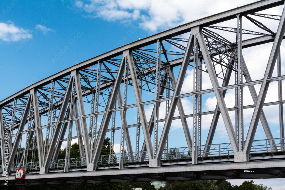 Arches of metal railway bridge in Savonlinna, Finland Arches of metal railway bridge in Savonlinna, Finland