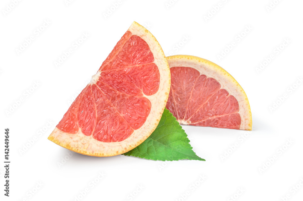Slices of grapefruit on white Slices of grapefruit on white