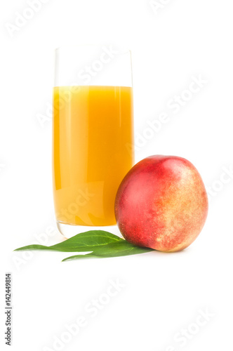 Fresh peaches fruits isolated on a white background cutout